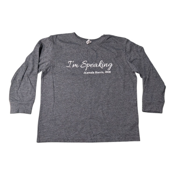 Rabbit Skins- Girls Long Sl Shirt "I'm Speaking" Kamala Harris, 2020 - Size 5-6 - Picture 1 of 7